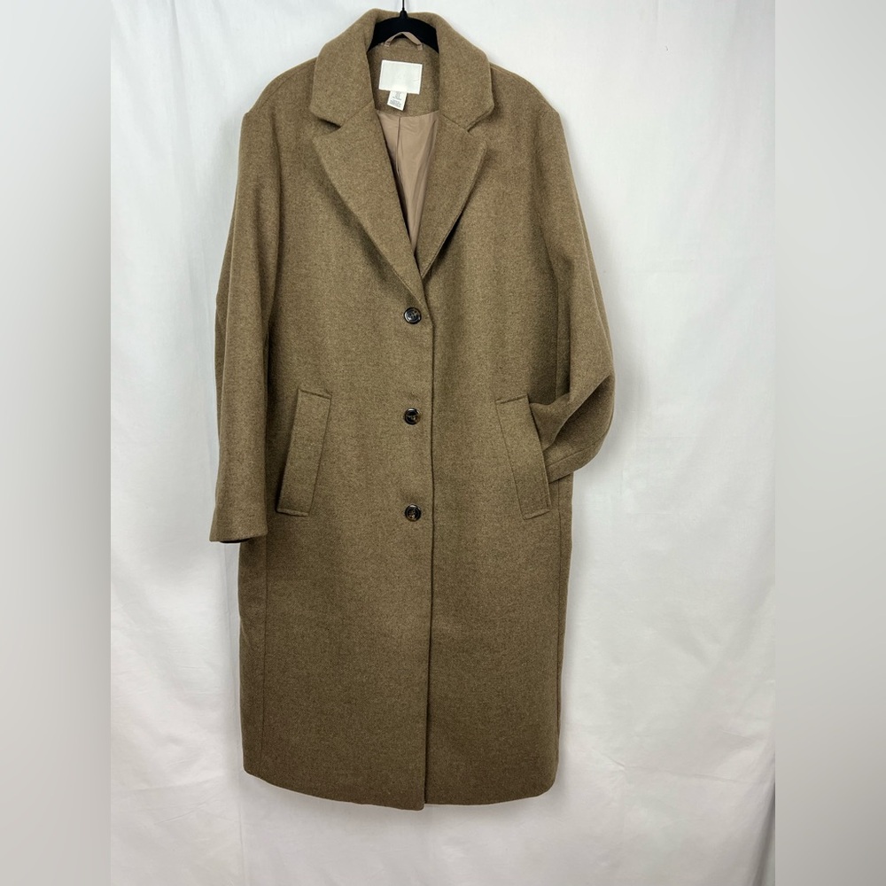 H&M women’s Brown Trench Coat,size medium - Picture 6 of 13
